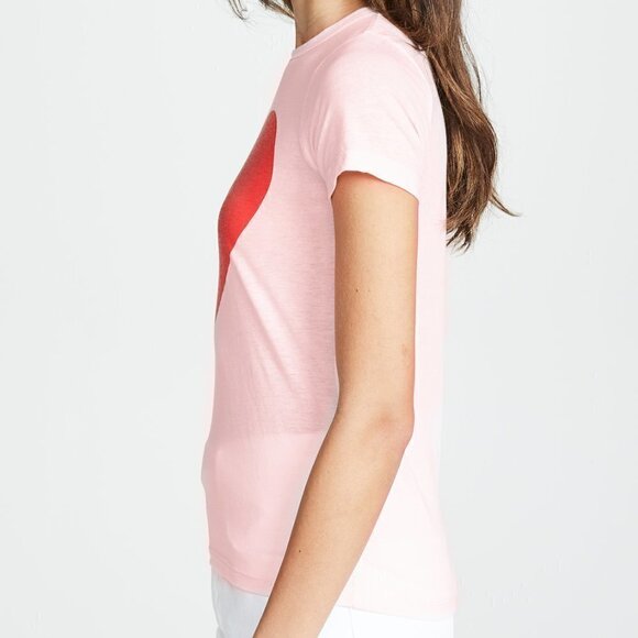 New Chaser Vintage Inspo Red Heart Barbiecore Style Pink Short Sleeve Tee Medium - Picture 7 of 15